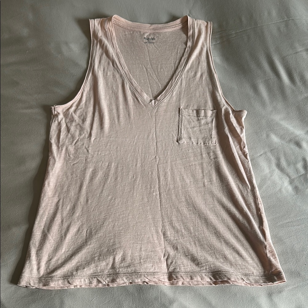 Madewell Light Pink V-Neck Tank Top